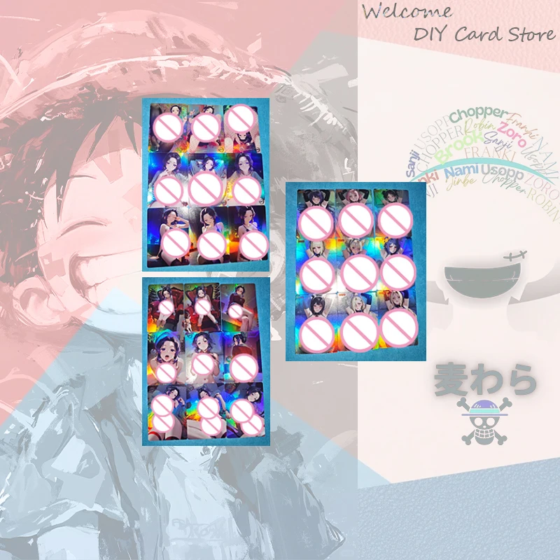 Japanese Anime ONE PIECE DIY Handmade Cards Shirahoshi Boa Hancock Yamato Nami Nico Robin Carrot Perona Collectible Cards