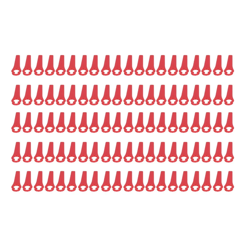 100pcs Plastic Plastic Cutter Blades Green/Red Nylon Lawn Mower Cutting Tool Replacement Plastic Trimmer Blades Garden Pruning