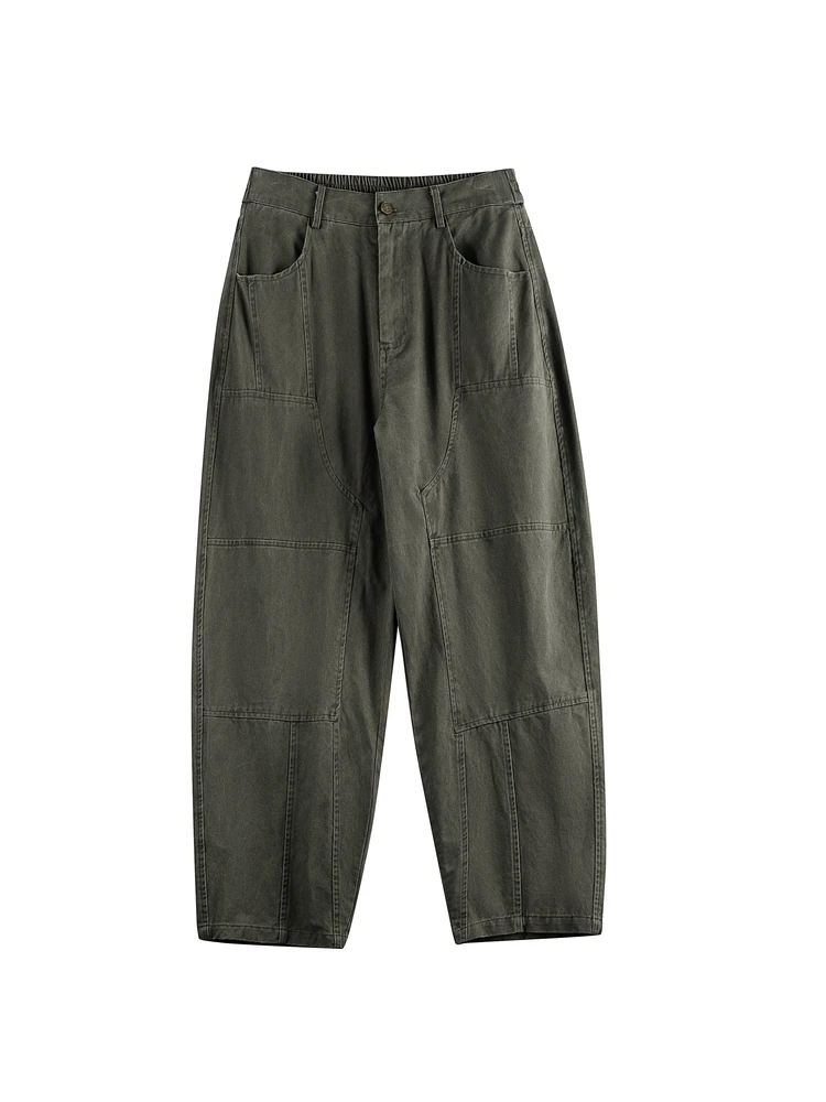 

MayuEnjoy Casual Waed Denim Work Pants Loose Straight Leg Trousers Autumn New Sle Irregular Splicing Loose Fit Jeans