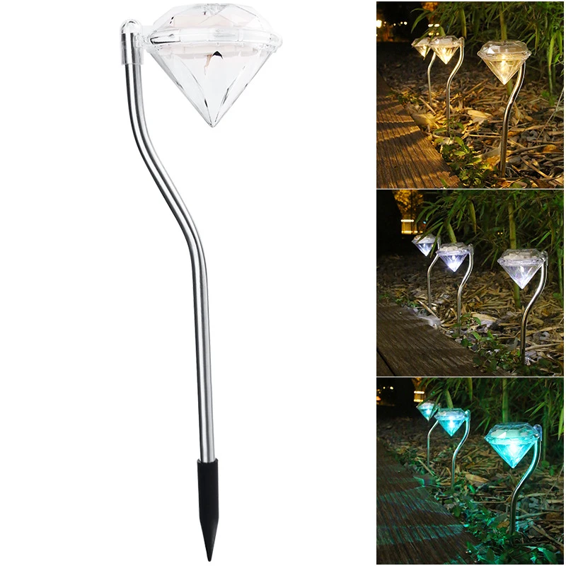 

4/8PCS Diamond LED Solar Garden Light Outdoor Waterproof Solar Stake Lamp Lawn Landscape Lamp for Path Patio Yard Decoration