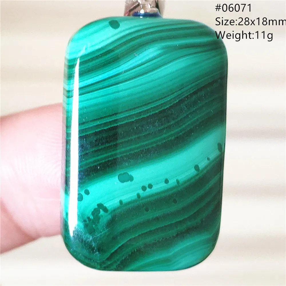 Natural Green Malachite Chrysocolla Pendant Women Men Rectangle Jewelry Bead Malachite Rectangle Necklace AAAAA