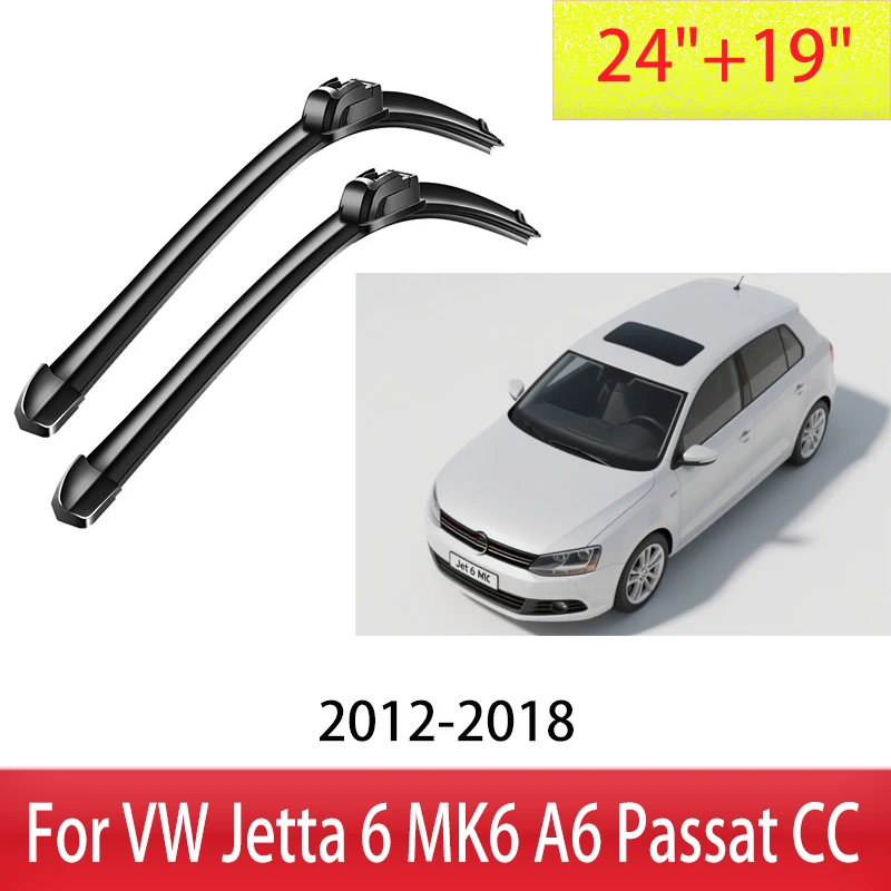 

Wiper Front Wiper Blades For VW Jetta 6 MK6 A6 Passat CC 2012-2018 2013 2014 2015 2016 Windshield Windscreen Front Window 24"19"