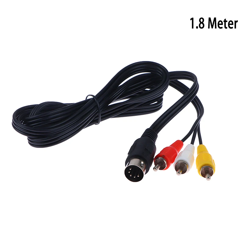 Innovative High Quality AV Audio Video Cable Black 1.8M Lossless Conversion For SEGA Mega Drive 1 Genesis 1 RCA Cord