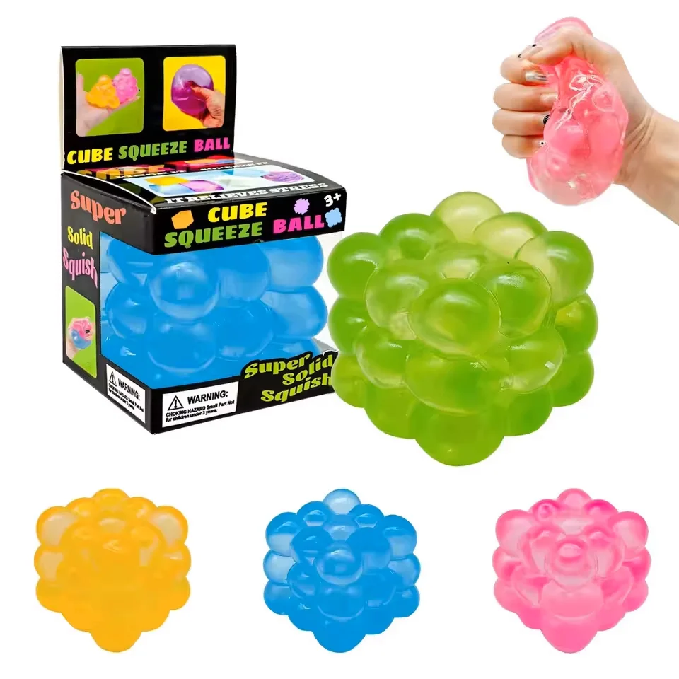 

1Pc New three-dimensional candy kneading music adult Stress Relief Squeeze sensory Toy Decompression Simulation Cube Party Gifts