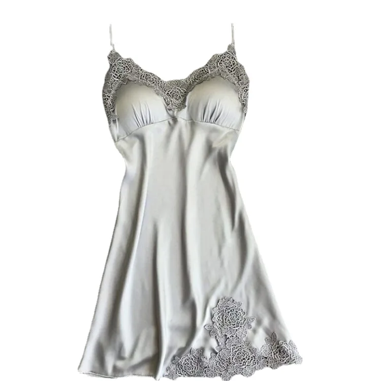 Women Sexy Lingerie Silk Lace Robe Dress Babydoll Nightdress Nightgown Sleepwear