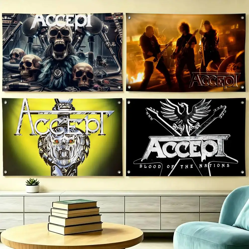 Band Accept Flags HD Printed Hanging Banner For Yard Camping Indoor Livingroom Wall Home Festival Party Decor
