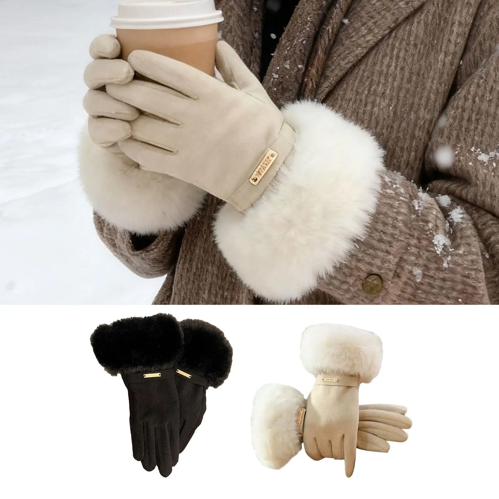 Guantes cálidos de invierno para mujer, guantes de Snowboard con pantalla táctil, impermeables, calentador de manos para ciclismo, manopla completa para deportes de invierno
