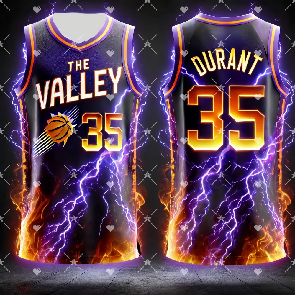 24-25 City Edition Phoenix Basketball Jersey Suns Kevin Durant #35 Jersey Cool Fan Jersey 3D Printed Jersey Vest Adult/Children