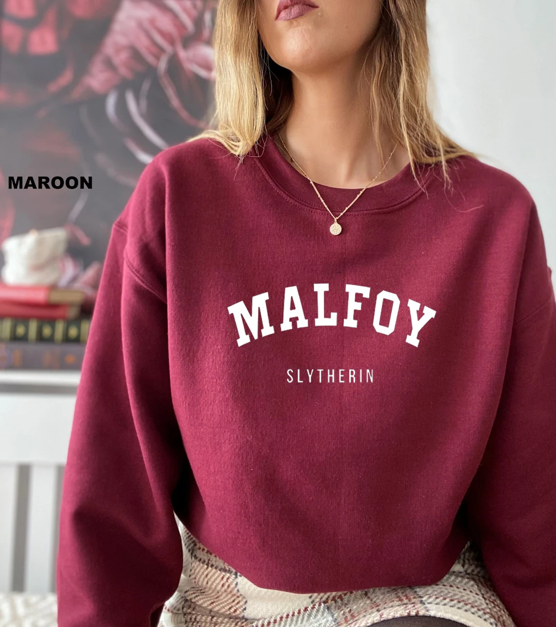 Malfoy Fashion Simple Letter Sweatshirt Women Slim Fit New Style Sportswear Fashion Clothing Round Neck Street Style Hoodi