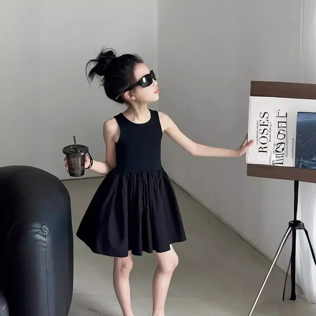 

Вечерние детские платья принцессы с открытой спиной и открытыми плечами, летнее платье для девочек 3, 4, 5, 6, 7, 8, 10, 12 лет, черные платья-пачки без рукавов