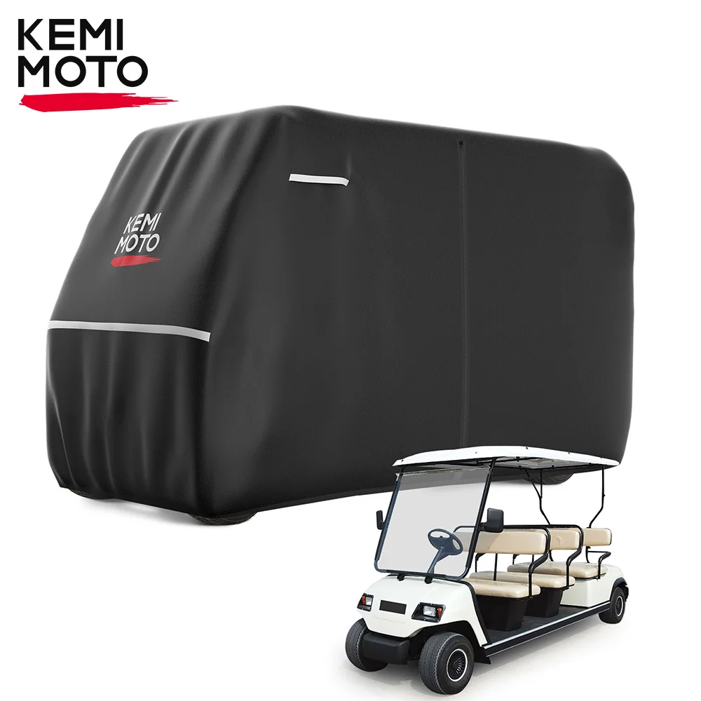 

145"x48"x66" KEMIMOTO 600D Waterproof Golf Cart Rain Cover Heavy Duty Universal Compatible with EZGO Club Car 6/4+2 Passenger