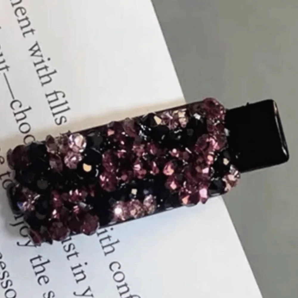 

Full Diamond Duckbill Hair Clip Resin Material Acrylic Material Rhinestone Hair Clips High Quality Colorful Rhinestone