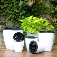 Lazy Flower Pots Plant pot Hydroponic Plastic Flowerpot Self-Watering Plant Water Culture Succulent Potted Desktop Home Decorati