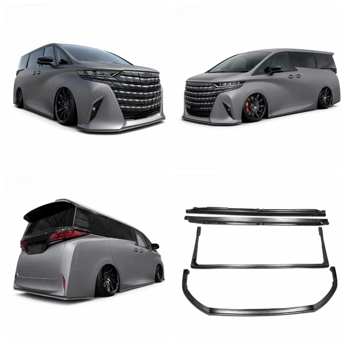 Alphard Fiberglass Body Kit, Suitable for 2024 Toyota 40-series Alphard Vellfire Front and Rear Diffuser Skirts