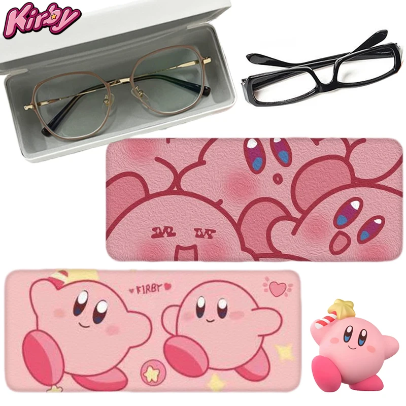 Cute Kirby Eyewear Case for Women Man Eyeglasses Storage Case Cartoon Portable Glasses Case Students Eyeglasses Box Gifts