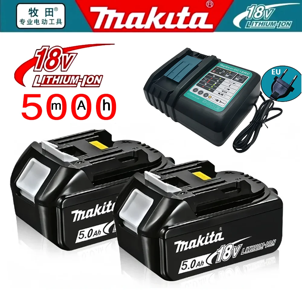 

Makita 18V Battery 5Ah BL1850 BL1880 BL1860B LXT400,With Charger BL1860 Lithium Ion Rechargeable Battery 18V 5.0Ah