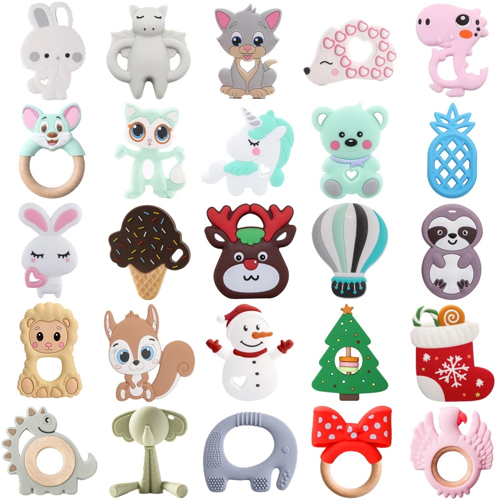 25 Styles Baby Toys,Baby Animal Cartoon Teethers,BPA-Free Silicone Teething Toys,Baby Christmas Gift Growth Accessories