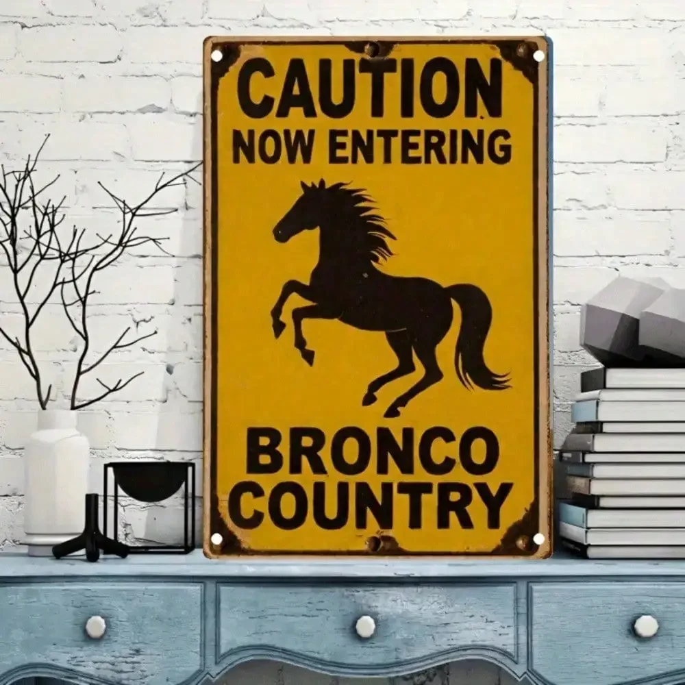 （2D Tin painting）Bronco Country Metal Tin Sign, Vintage Wall Decor For Home Bar Garage, Rustic Waterproof Tin Sign