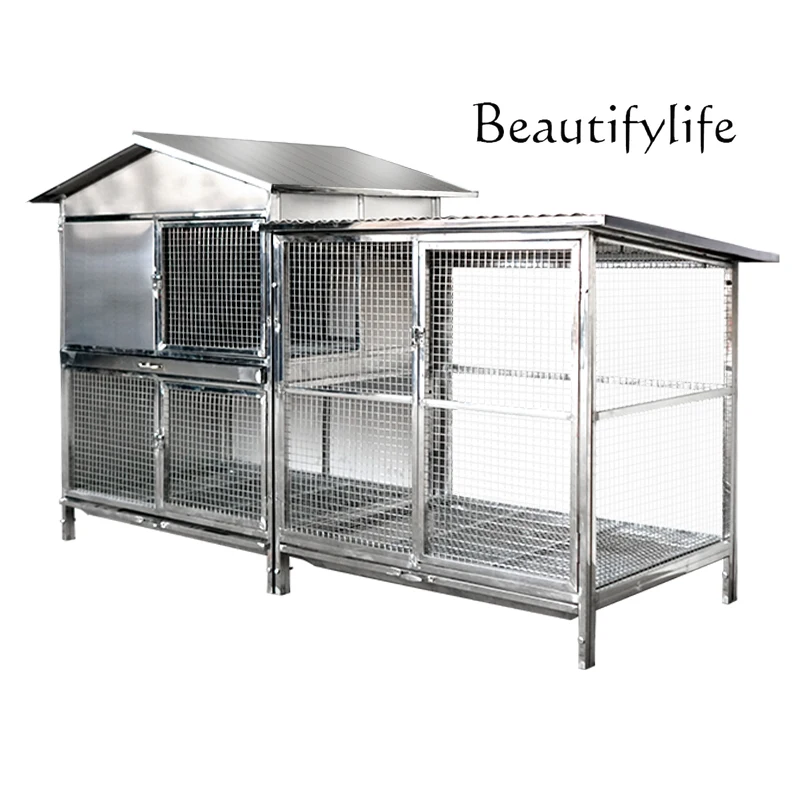 

Stainless steel chicken cage household outdoor large double-layer rabbit cage encrypted household anti-weasel breeding cage