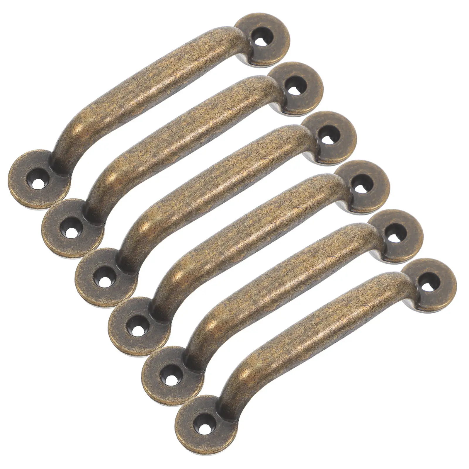 6Pcs Surface Mounted Drawer Handles Bronze Finish Minimalist Metal Pulls for Kitchen Cabinets Bedroom Wardrobes Closets