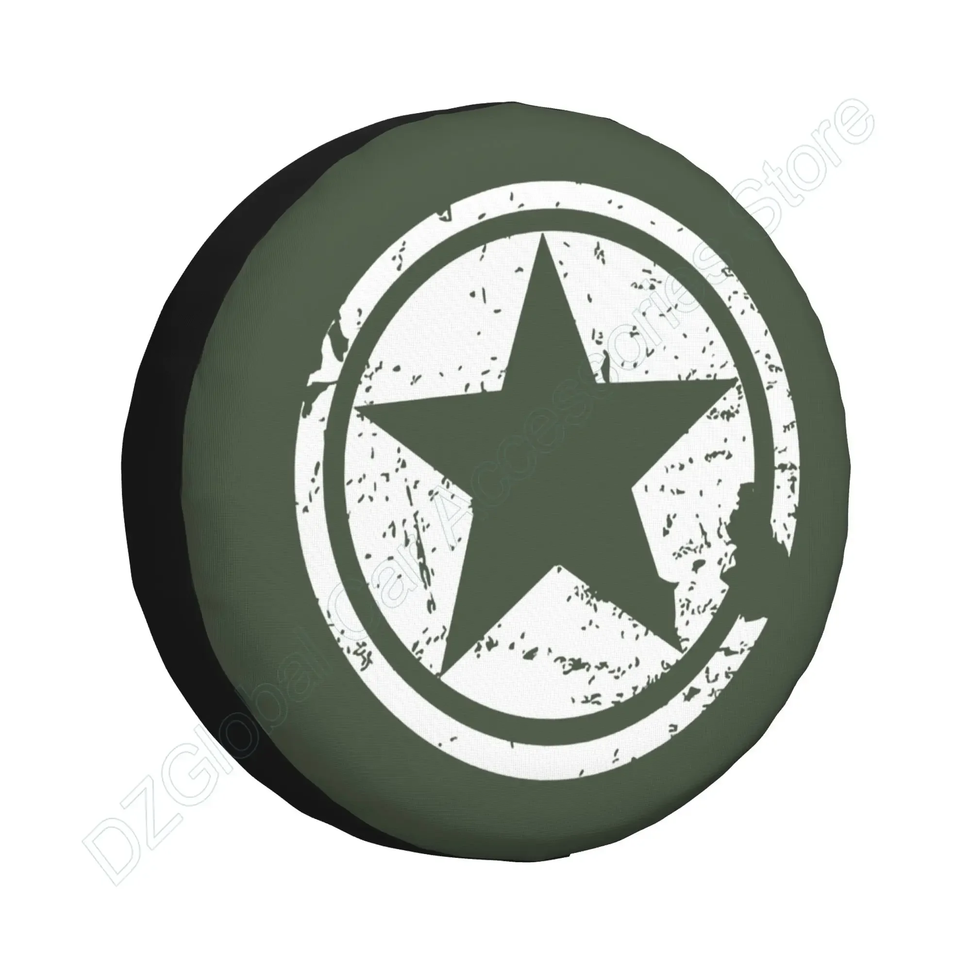 EUA Exército Verde Estrela Sobressalente Pneu Capa, Universal, Poliéster, Protetor Solar, Impermeável Coberturas De Roda, Reboque, RV, SUV, Caminhão