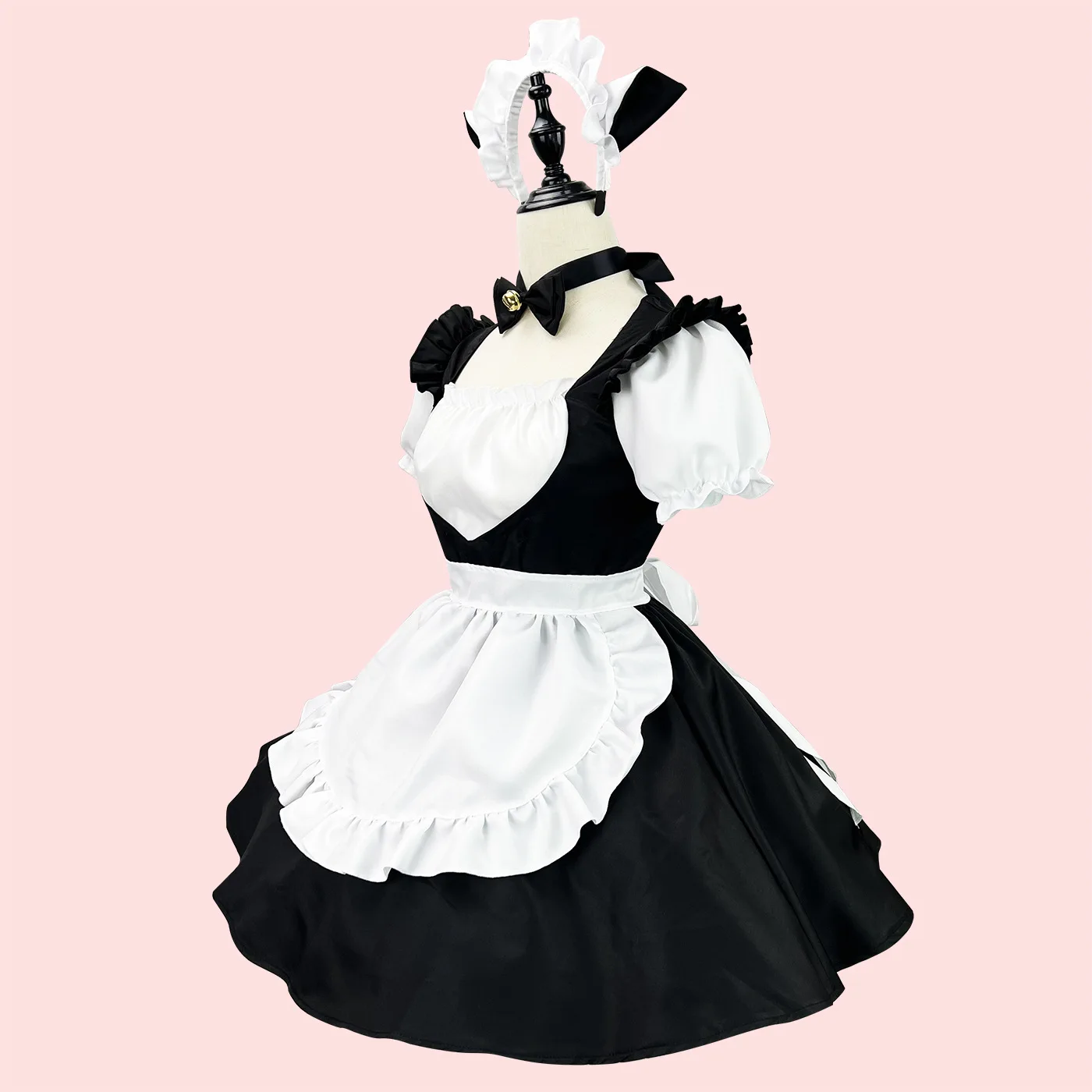 Pink Maid Costume Japanese Anime Cosplay Sweet Classic women Lolita Fancy Apron Maid Dress Pink Black Set Halloween dress