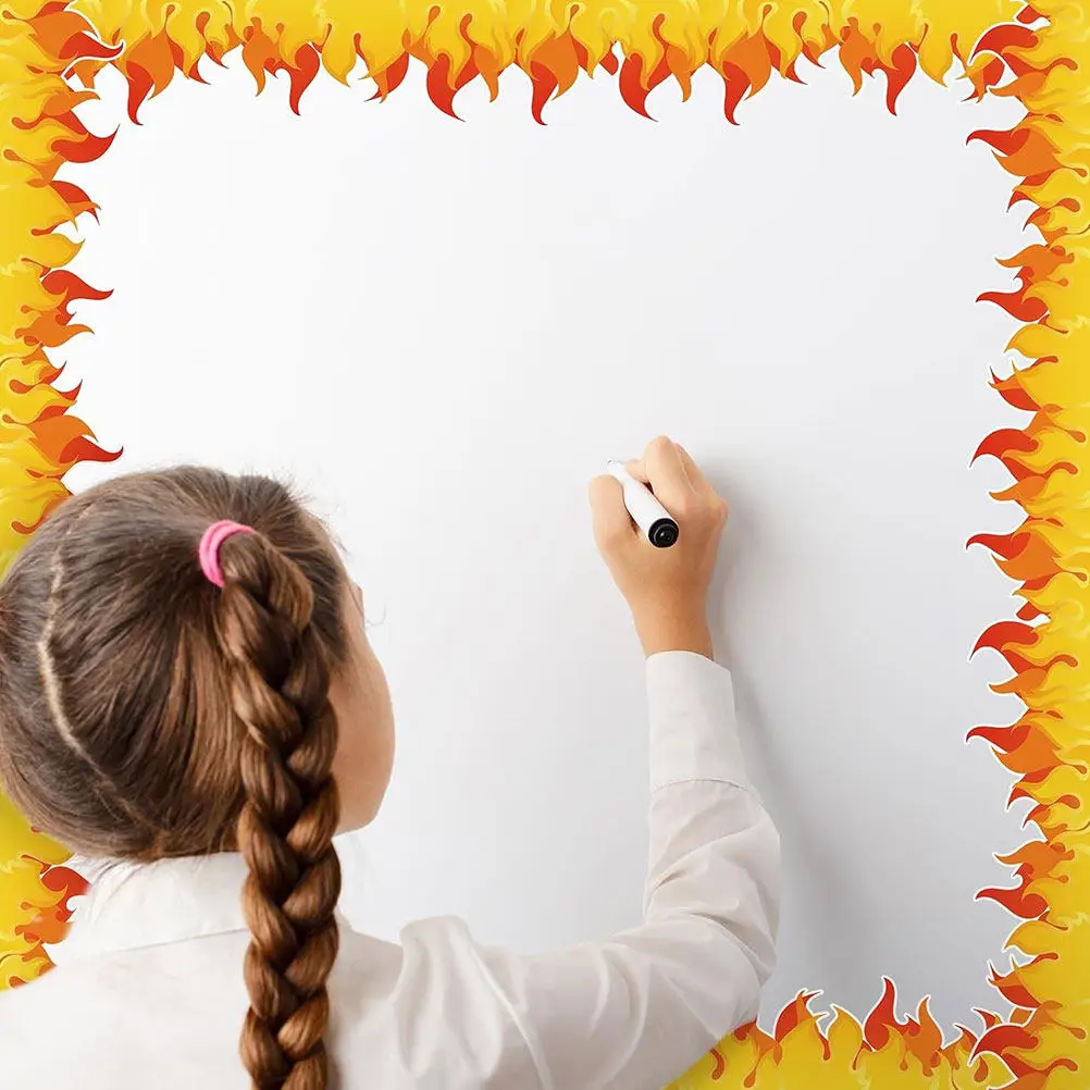 Flame Trim Border Sticker for Bulletin Board Classroom Blackboard Wall Decals Sleek Minimalist Design Versatile Adhesive