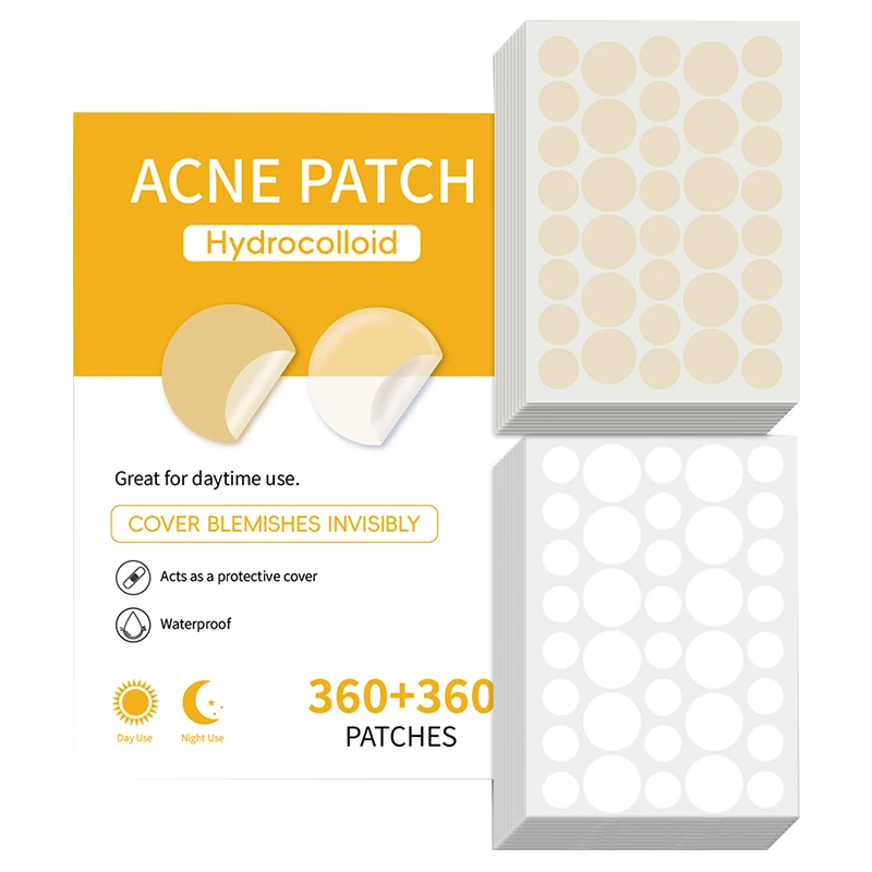 

720pcs/set 2 Sizes Face Skin Care Acne Pimple Patch Invisible Professional Healing Absorbing Spot Sticker Covering For Men Women