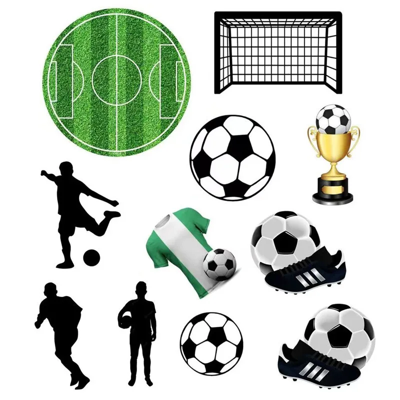 Football Star Cake Topper Happy Birthday Soccer Sports Ball Net Kids Party Baby Shower Cupcake Decoration Baking Supplies DIY