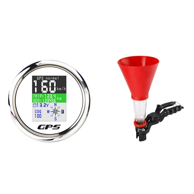 

1 Set 85Mm GPS Speedometer Waterproof TFT Screen Digital Tachometer & 1 Pcs Car Universal Engine Oil Funnel