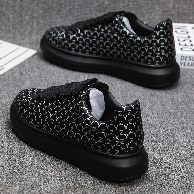 Hot selling high quality men\'s sports casual shoes black lace-up sneakers couples tennis sneakers women\'s white shoes