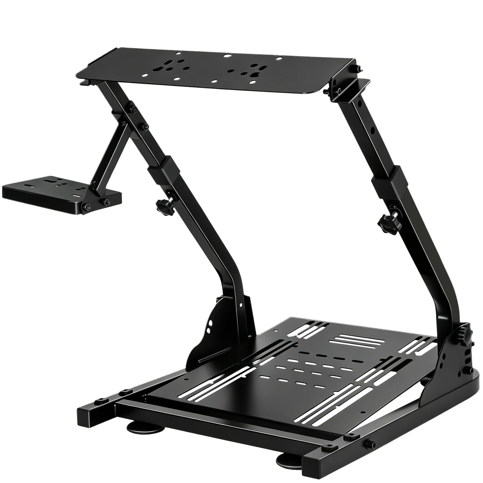 Image of Faltbarer Rennlenkradständer mit rutschfesten Füßen, 3-stufig höhenverstellbarem Pedal und Teleskoprahmen, einfache Montage, langlebig, kompatibel mit Logitech G25 G27 G29 G920 T300 T500RS.