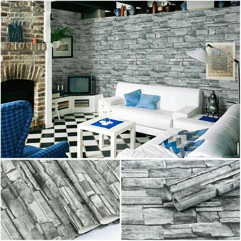 

DIY водонепроницаемые наклейки на стену 45 см ретро декор комнаты ПВХ красный коричневый кирпичный узор самоклеящиеся обои украшение гостиной