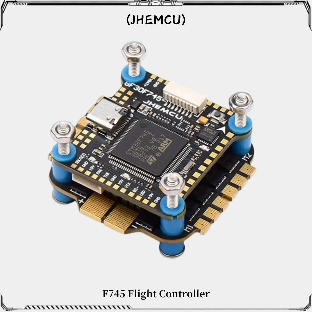 JHEMCU F745 Flight Controller Stack GF30F745-ICM Flight Controller AM32A60 60A 4in1 ESC 3-6S 30X30mm for RC FPV Drone