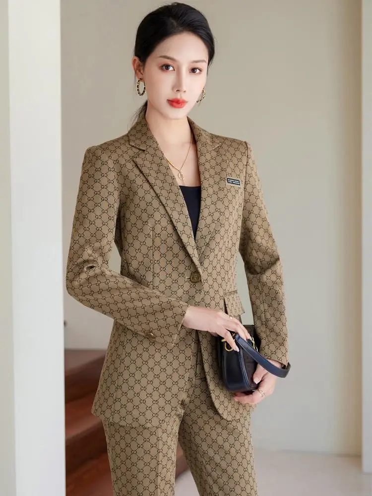 Ele Manager Sle Long Sve Suit Set Women's Faion High-end Autumn Winter Profional Two-piece Ensemble