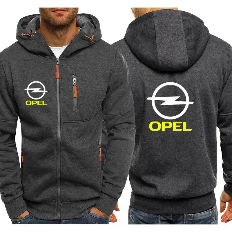 

Opel men's zippered jacket and logo hooded sportswear Harajuku casual street clothing springautumnfashionFleece-linedjacket/coat