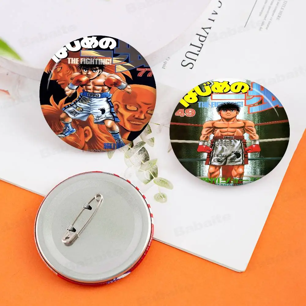 Anime Fighting Spirit Hajime No Ippo Round Button Pins Slogan Creative Brooches Backpack Clothes Decoration Jewelry Gifts