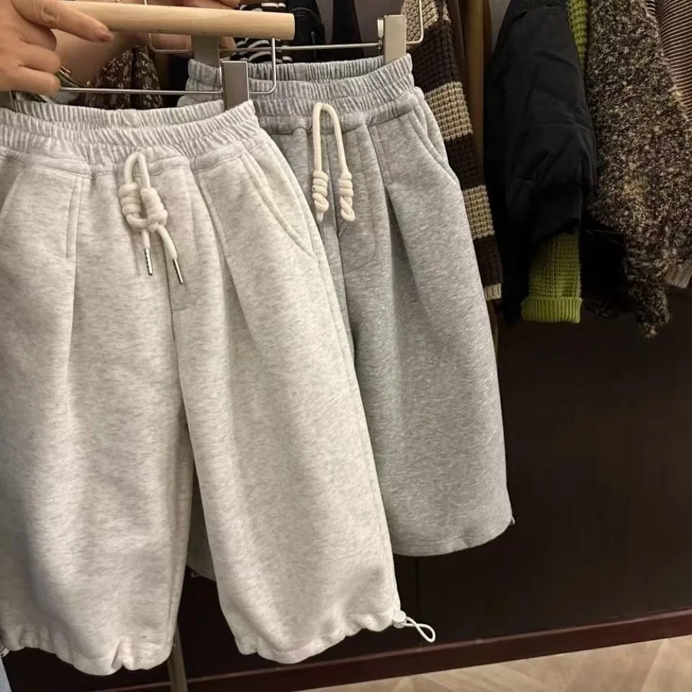 2025 Children Terry Sweatpants Korean Style Girls Casual Wide-leg Pants Autumn and Winter Boys Loose Sports Pants Kids Clothes