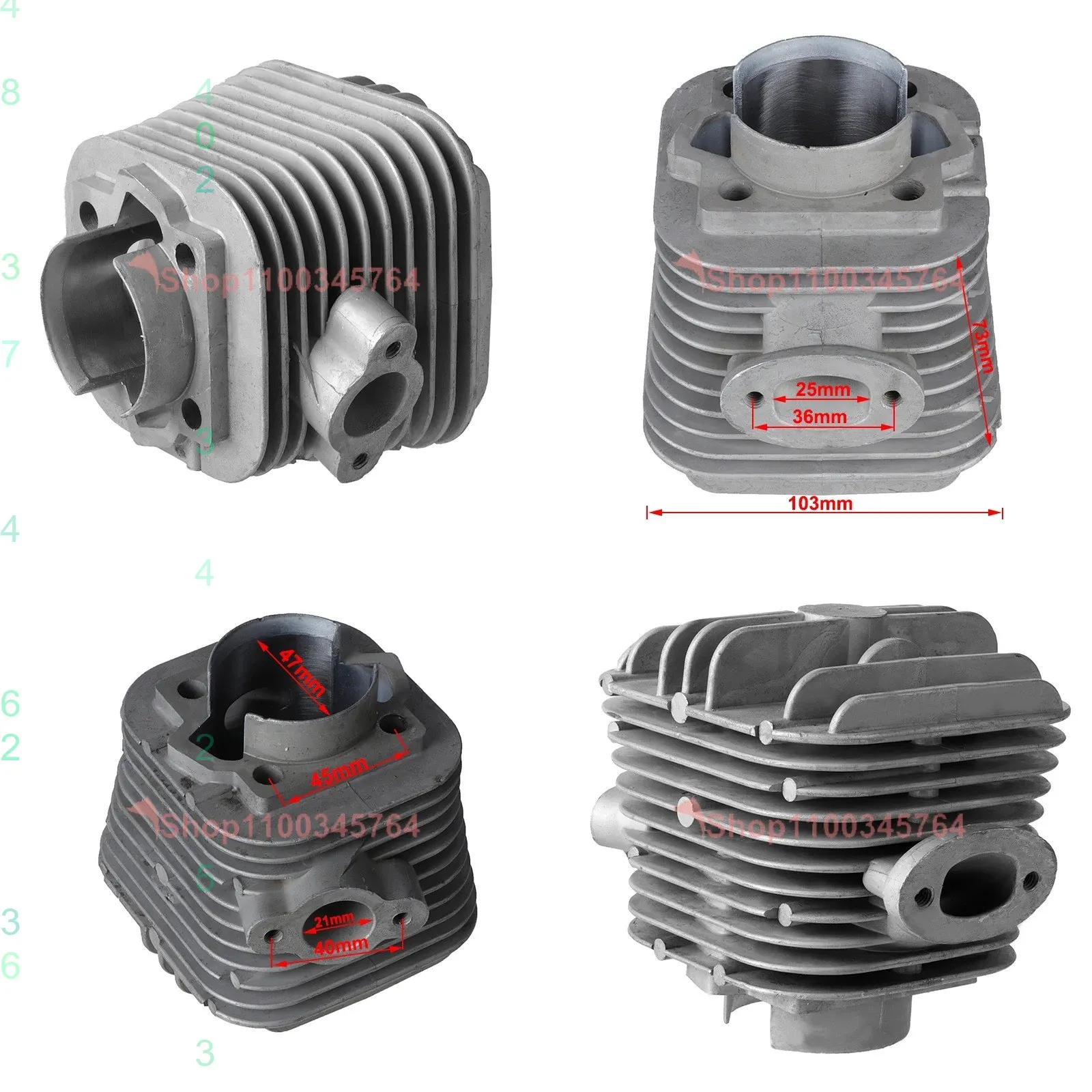 47mm Electric Bike Cylinder 80CC Bicycle Engine Motor Kit Replacement Part
