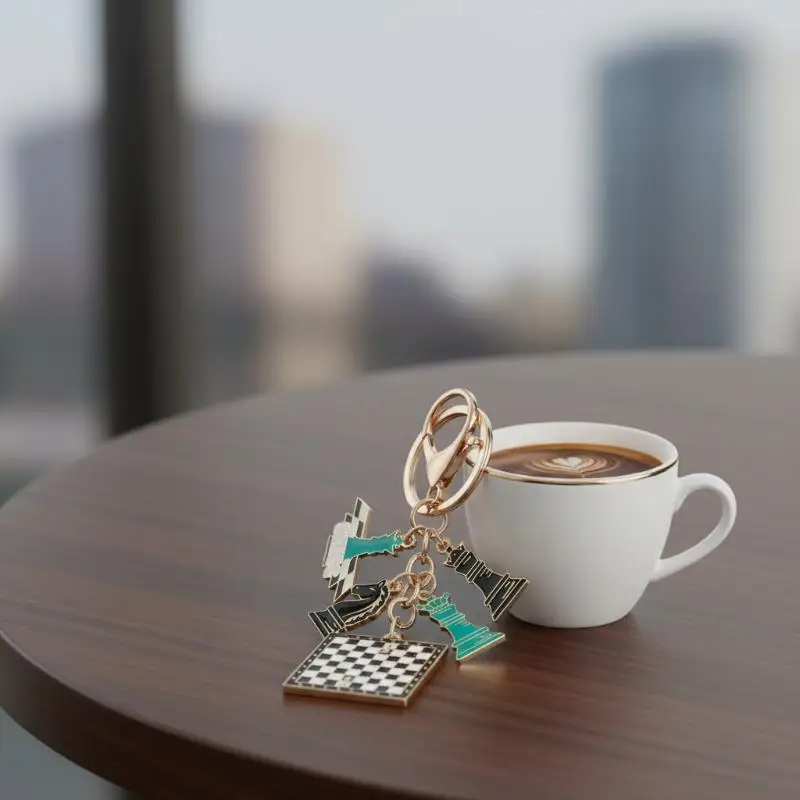 Knight Queen Chess Piece Keychain High Quality Enamel Alloy Creative Pendant for Daily Use Backpack Decor Chess Enthusiast Gift