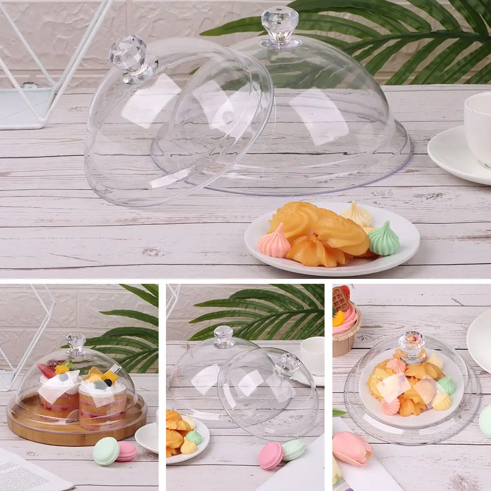 Cake Plate Bread Fruit Display Holder Creative Acrylic Tempered Plastic Food Cover Dust Cover Round Dish Cover Party Decoration