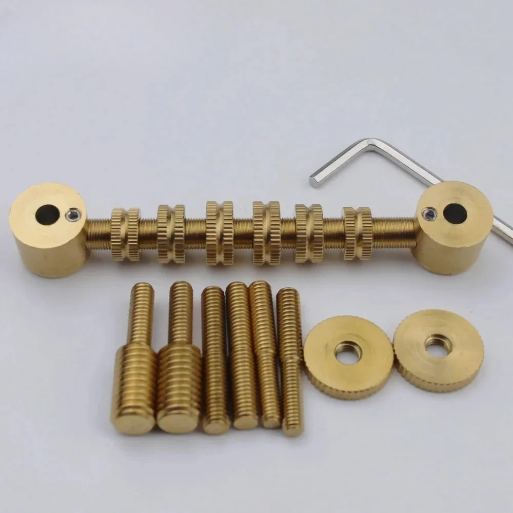 

Регулируемый роликовый гитарный бридж из нержавеющей стали, золото