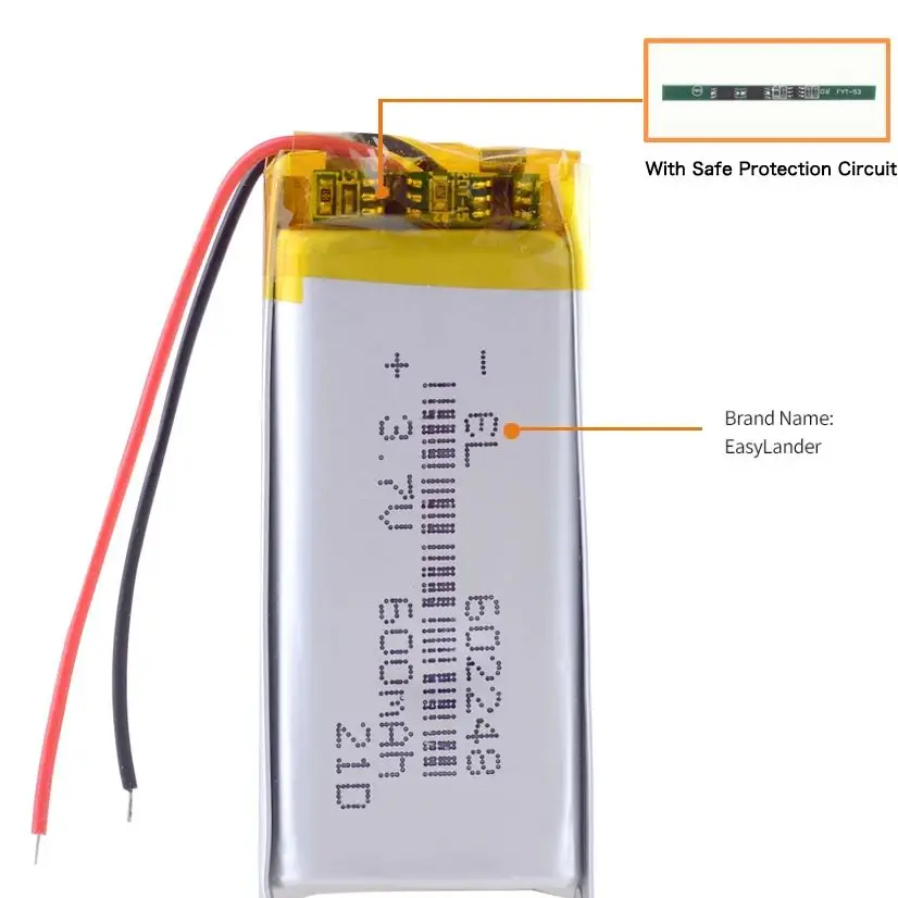 Variety Plugs 602248 3.7V 600mAh  Lithium Polymer Li-Po Rechargeable li ion Battery For Mp3 Vedio Game toys recorder speaker