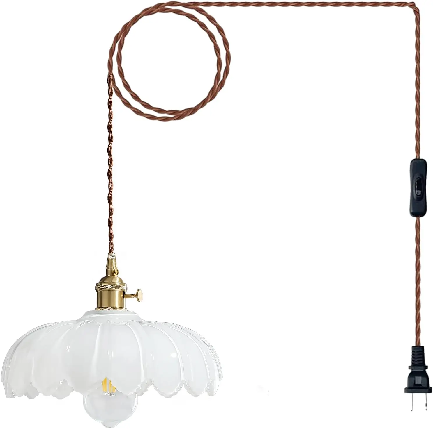 

Белый подвесной светильник с плафоном из молочного стекла, цоколь E26, регулируемый, для кухонного острова и столовой