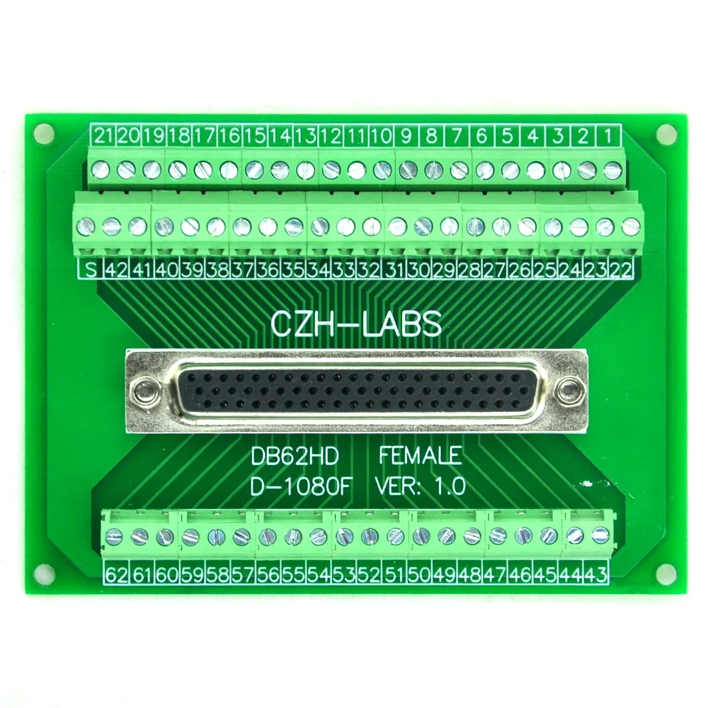 

CZH-LABS D-SUB DB62HD Female Header Breakout Board, DSUB.