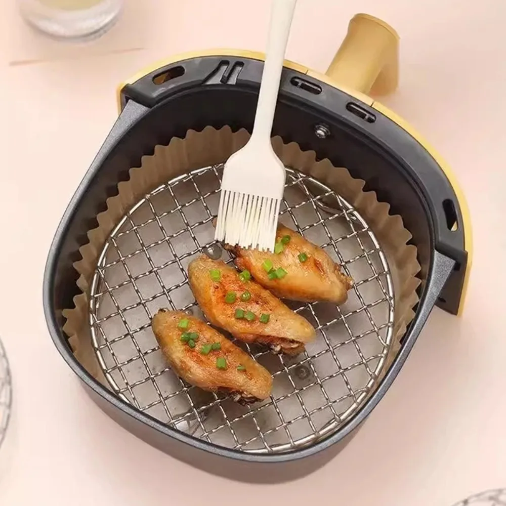 Portable Round Air Fryer Rack Stackable Stainless Steel BBQ Net with Foot Cooling Rack Home Kitchen Oven Steamer Cooker