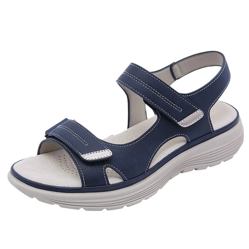 Women Summer Wedges Non-slip Beach Open Toe Breathable Comfortable Flat Sandals Sport Style Light Slides Shoes