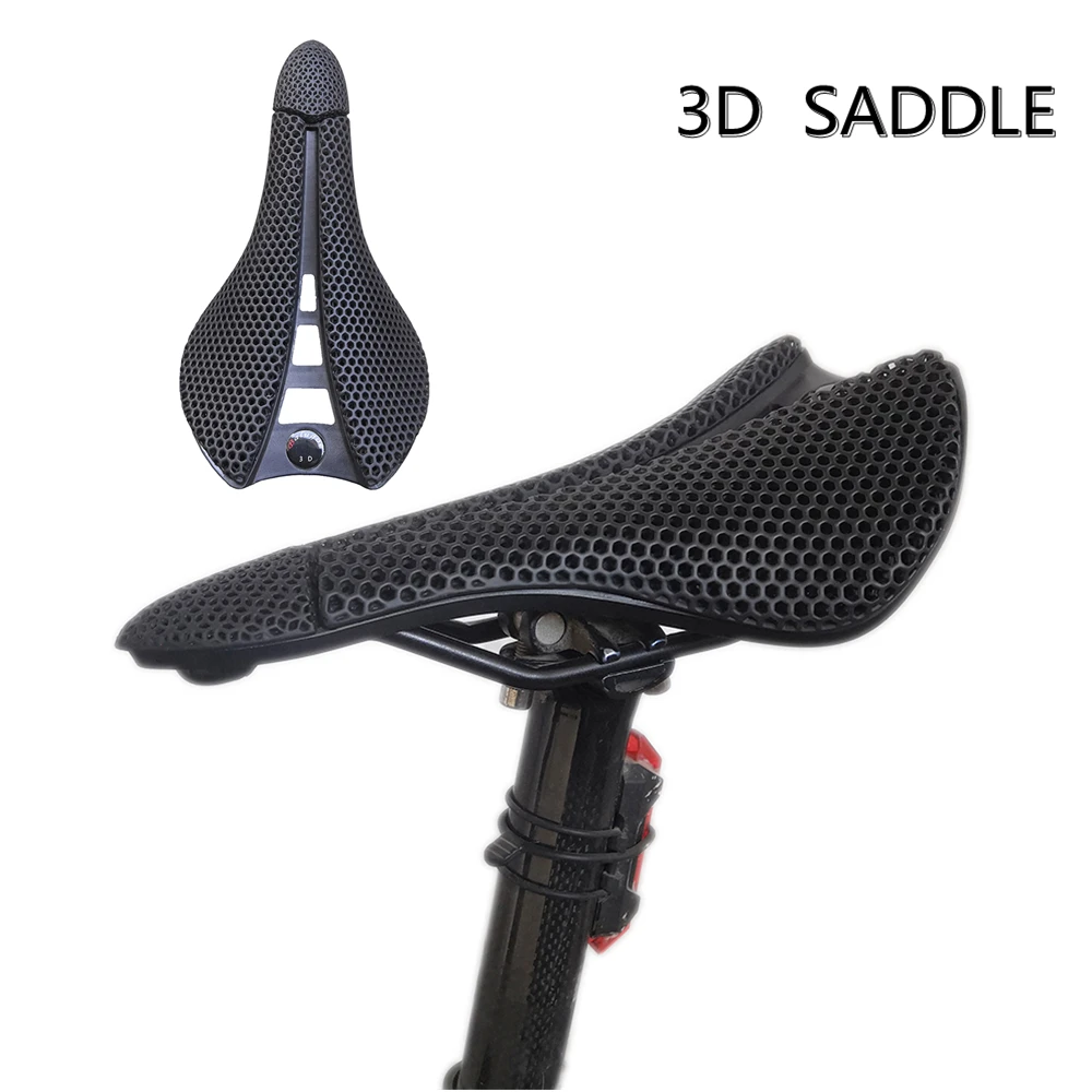 BALUGOE-Bicycle 3D Printed Saddle, Comfortable Road Bike Seat, MTB Seat, Cozy Honeycomb Cushion, Carbon Mountain Bike