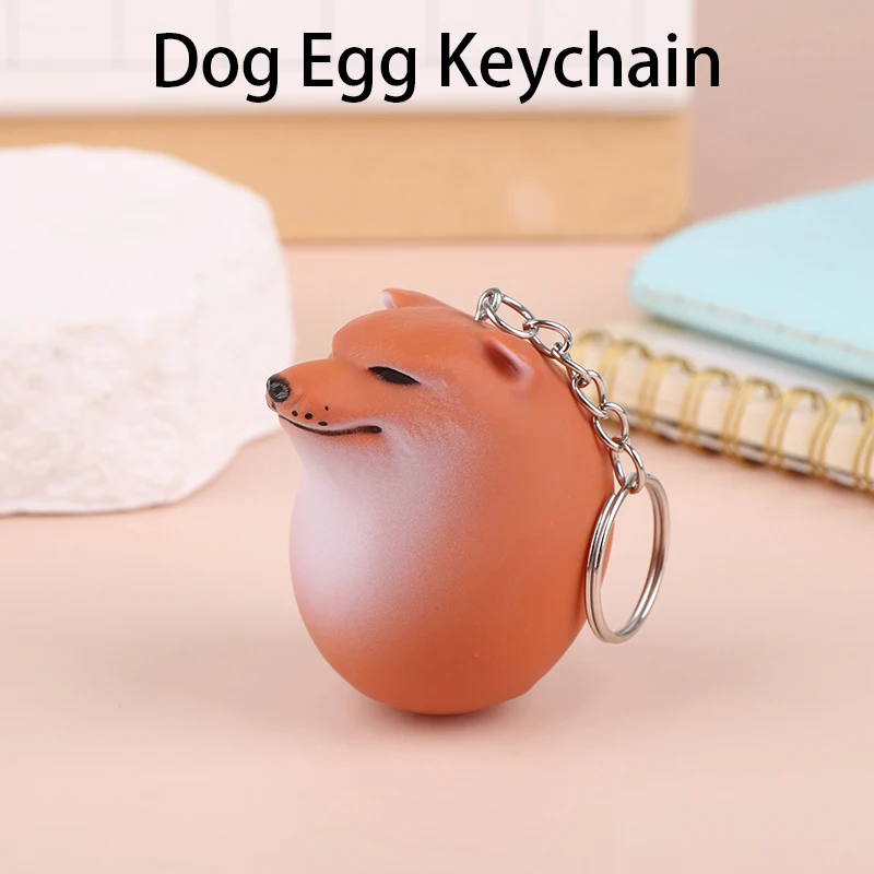 

New Cute Dog Egg Keychain Creative Cute and Funny Dog Toy Decoration Keyring Car Phone Bag Pendant Gift Ornament Llaveros 키링