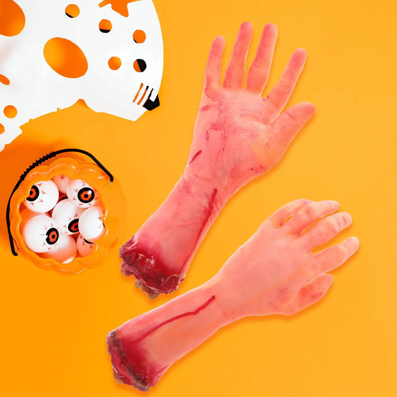 Fausses décorations H pour Halloween, 2 pièces, accessoires de maison hantée, farces robustes, partie du corps simulée cassée